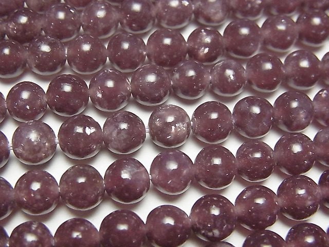 Lepidolite, Round Gemstone Beads