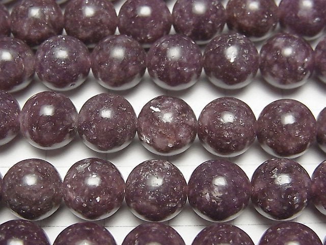 Lepidolite AAA Round 10mm half or 1strand beads (aprx.15inch/38cm)