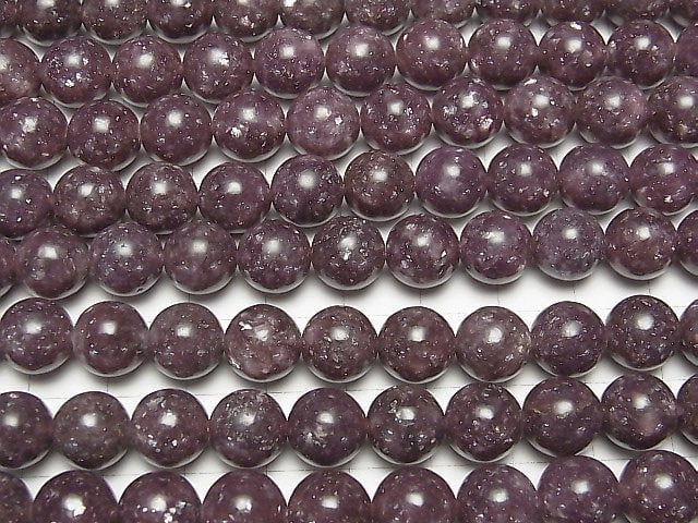 Lepidolite AAA Round 10mm half or 1strand beads (aprx.15inch/38cm)
