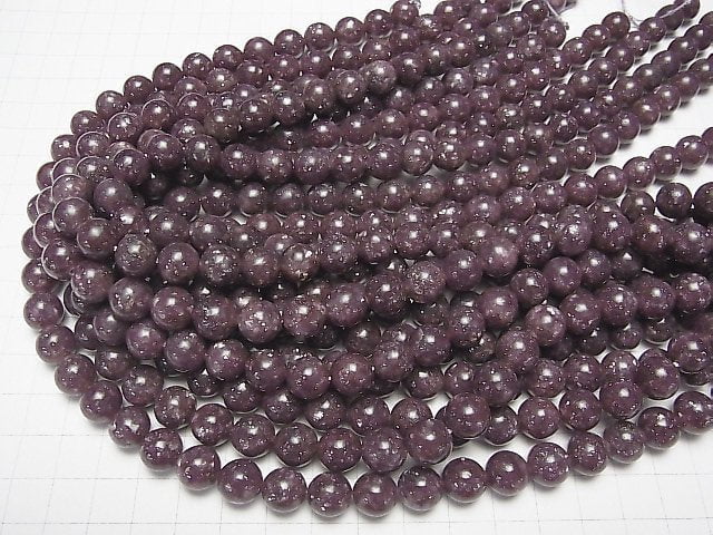 Lepidolite AAA Round 10mm half or 1strand beads (aprx.15inch/38cm)