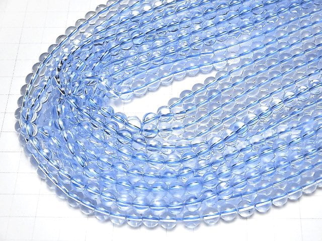 Blauer Quarz Rund 6mm 1strang Perlen (ca. 15inch/37cm)