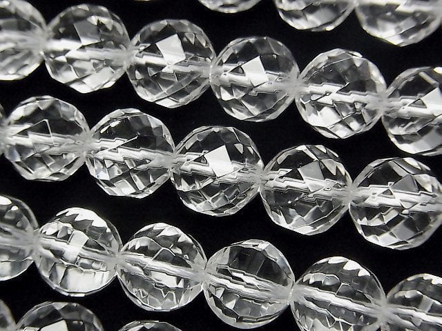 Crystal Quartz AAA Twist 72Faceted Round 10mm 1/4 or 1strand beads (aprx.15inch/36cm)