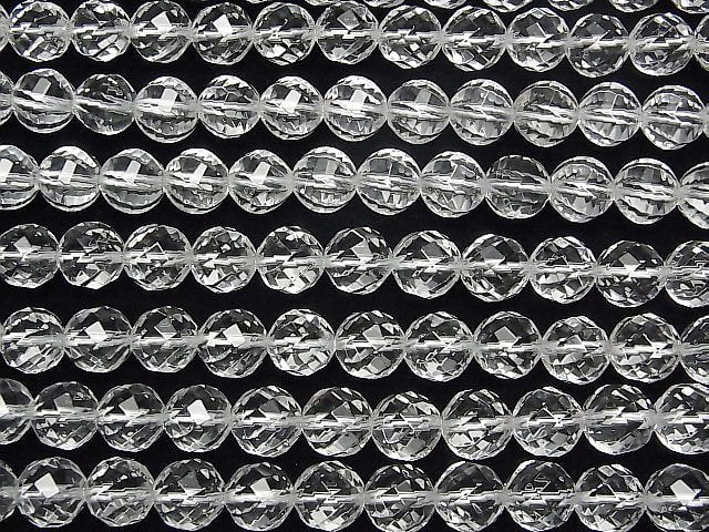 Crystal Quartz AAA Twist 72Faceted Round 10mm 1/4 or 1strand beads (aprx.15inch/36cm)