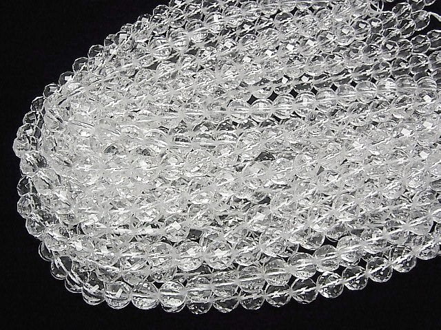 Crystal Quartz AAA Twist 72Faceted Round 10mm 1/4 or 1strand beads (aprx.15inch/36cm)