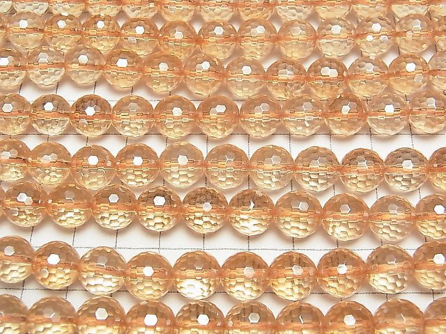 Goldene Aura Kristallquarz 128 Facettierte Rund 10mm halb oder 1Strang Perlen (ca. 15 Zoll / 38 cm)