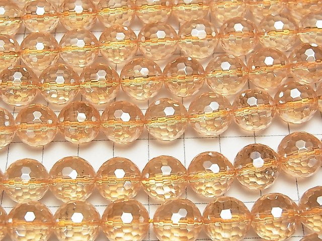 Goldene Aura Kristallquarz 128 Facettierte Rund 12mm 1/4 oder 1Strang Perlen (ca. 15 Zoll / 38 cm)