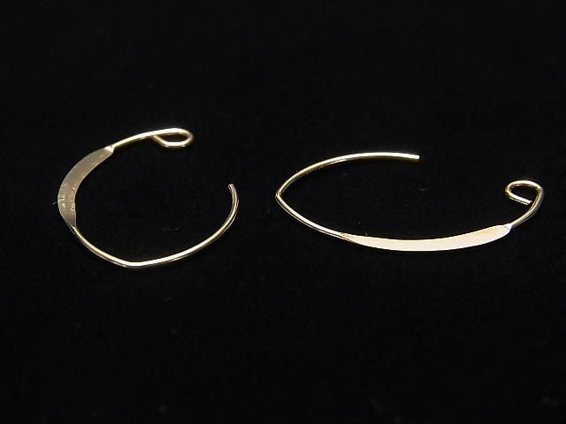 14KGF 欖尖形耳勾 26x18mm 一對