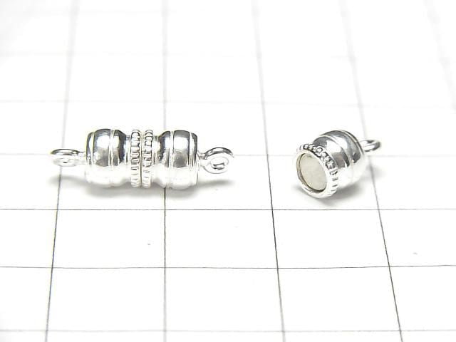 Silver 925 Magnetic Clasp 18x6x6mm 1 pair (2 pieces)