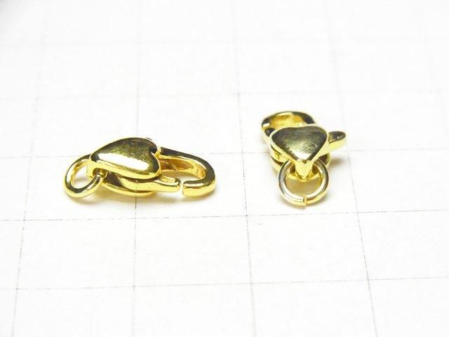 Pince de homard ovale en argent 925 (avec anneau de jonction) 12x7x4mm Cœur 1pc