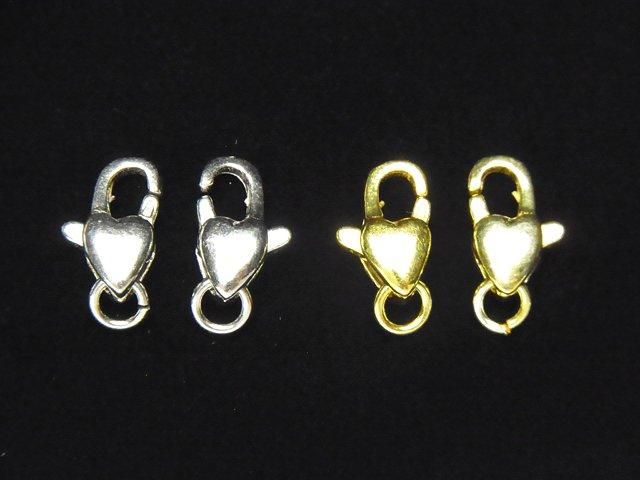 Pince de homard ovale en argent 925 (avec anneau de jonction) 12x7x4mm Cœur 1pc