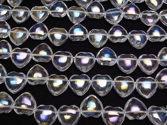 Aqua Kristall Herz 14x14x7mm halb oder 1 Strang Perlen (ca. 14 Zoll / 34 cm)