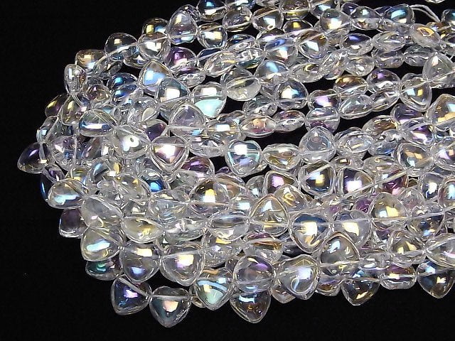 Aqua Kristall Herz 14x14x7mm halb oder 1 Strang Perlen (ca. 14 Zoll / 34 cm)