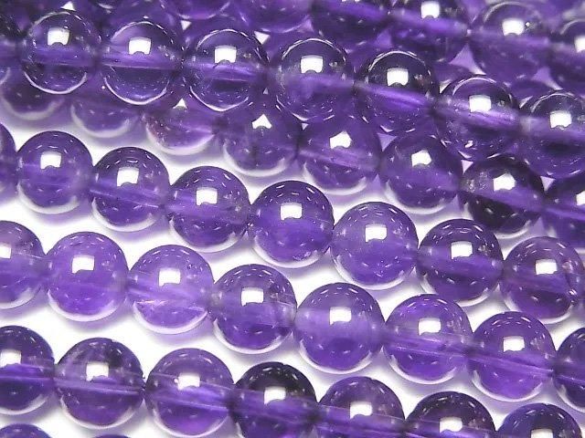 高品質紫水晶 AAA 圓珠 6.5mm 半串或 1 串珠子 (約 15 英寸/36 公分)