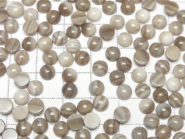 Polnischer Feuerstein, runder Cabochon, 6x6mm, 5 Stück