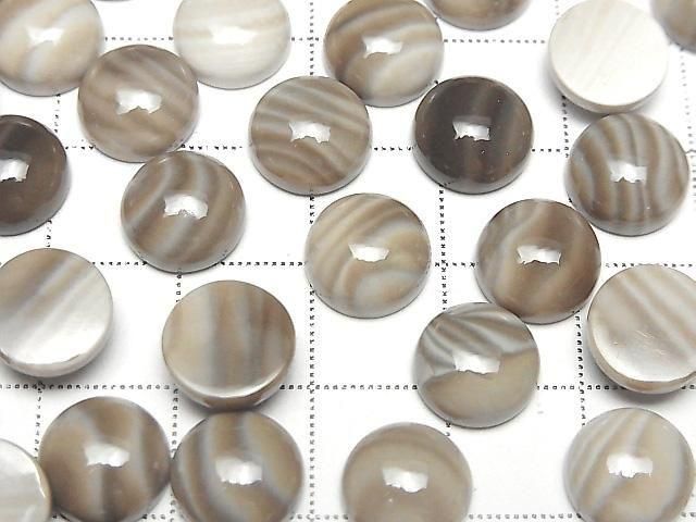 Polnischer Feuerstein, runder Cabochon, 10x10mm, 2 Stück