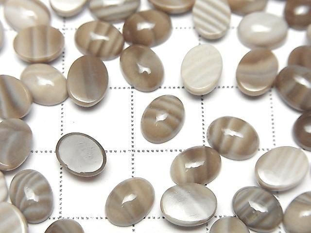 Polnischer Feuerstein ovaler Cabochon 8x6mm 3 Stück