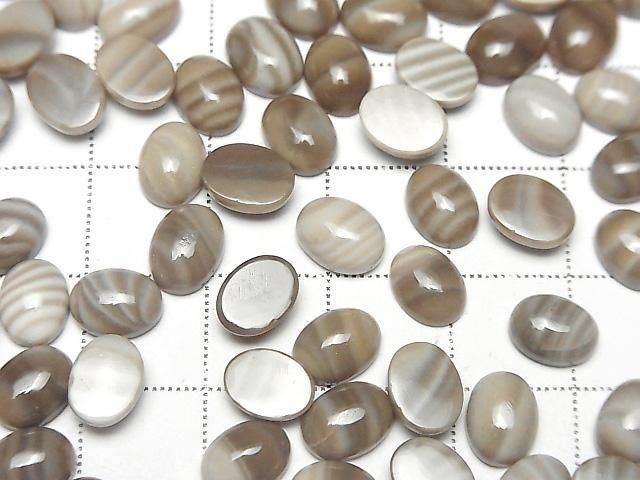 Polnischer Feuerstein ovaler Cabochon 8x6mm 3 Stück