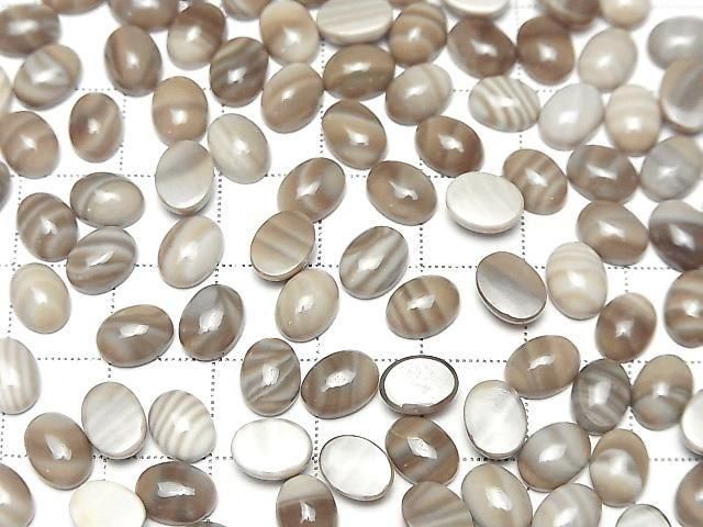 Polnischer Feuerstein ovaler Cabochon 8x6mm 3 Stück