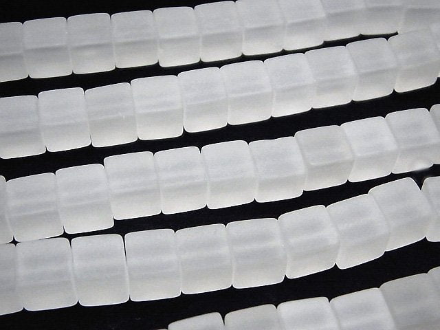 Frosted Crystal Quartz Würfel 10x10x10mm halbe oder 1Strang Perlen (ca. 15inch/37cm)