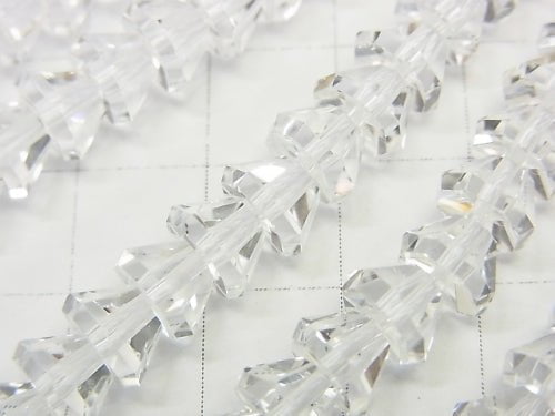 Kristall AAA Facettierte Pyramide 7 x 4 x 4 mm halb oder 1 Strang Perlen (ca. 38 cm)