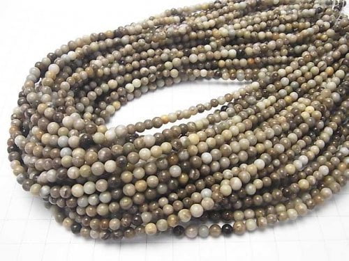 Silver Leaf Jasper Round 4mm 1strand beads (aprx.15inch/38cm)