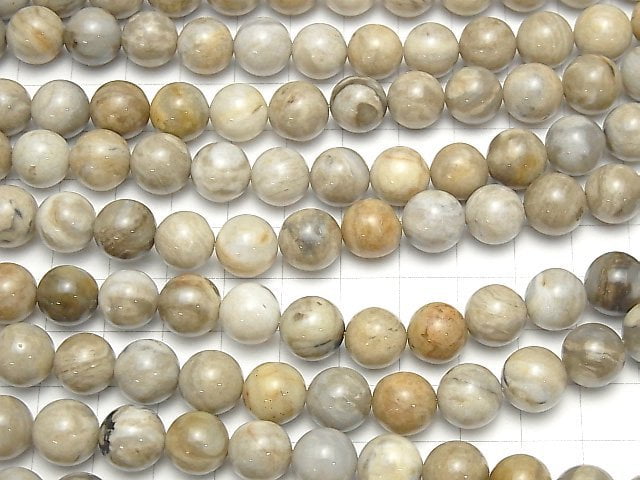 Silver Leaf Jasper Round 10mm 1strand beads (aprx.15inch/38cm)