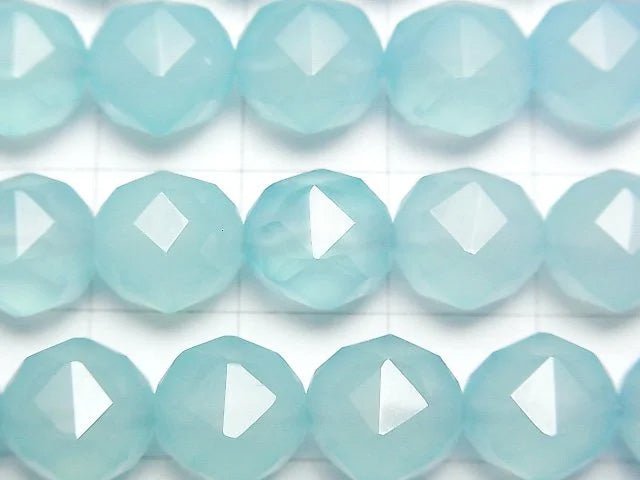 Meerblaue Chalcedon AAA Stern Facettierte Runde 10 mm 1/4 oder 1strang Perlen (ca. 15 Zoll / 38 cm)