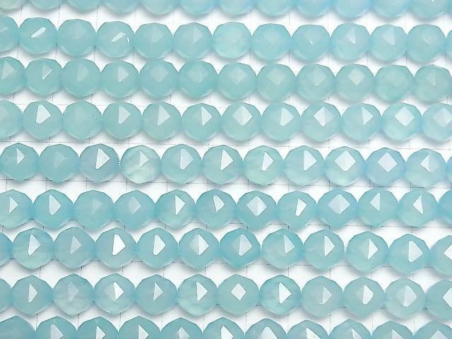 Meerblaue Chalcedon AAA Stern Facettierte Runde 10 mm 1/4 oder 1strang Perlen (ca. 15 Zoll / 38 cm)