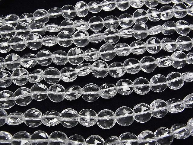 高品質!水晶石英 AAA 星刻面圓片 8x8x5mm 1/4 或 1 串珠(約 15 英寸/38 公分)