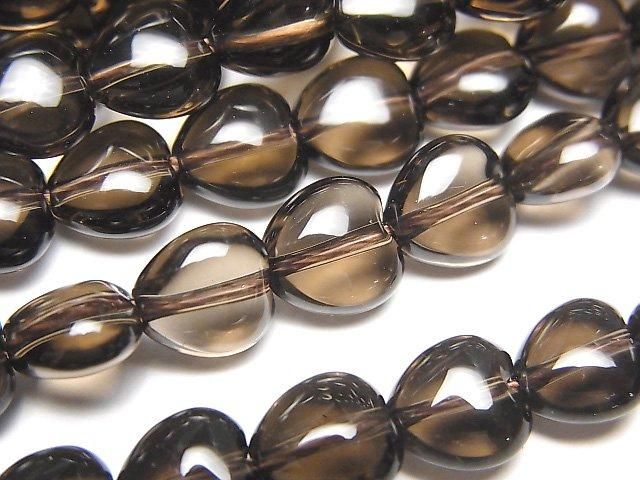 Smoky Quartz AAA Vertical Hole Heart 8x8x4mm half or 1strand beads (aprx.15inch/37cm)