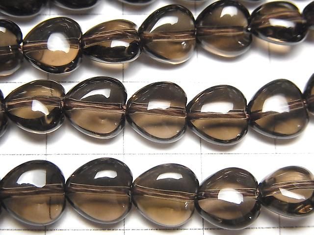Smoky Quartz AAA Vertical Hole Heart 8x8x4mm half or 1strand beads (aprx.15inch/37cm)