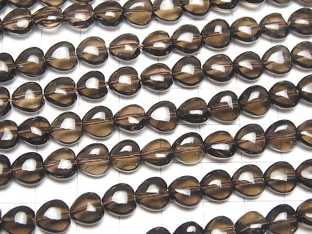 Smoky Quartz AAA Vertical Hole Heart 8x8x4mm half or 1strand beads (aprx.15inch/37cm)