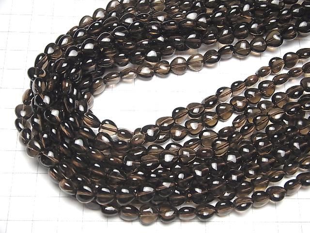Smoky Quartz AAA Vertical Hole Heart 8x8x4mm half or 1strand beads (aprx.15inch/37cm)