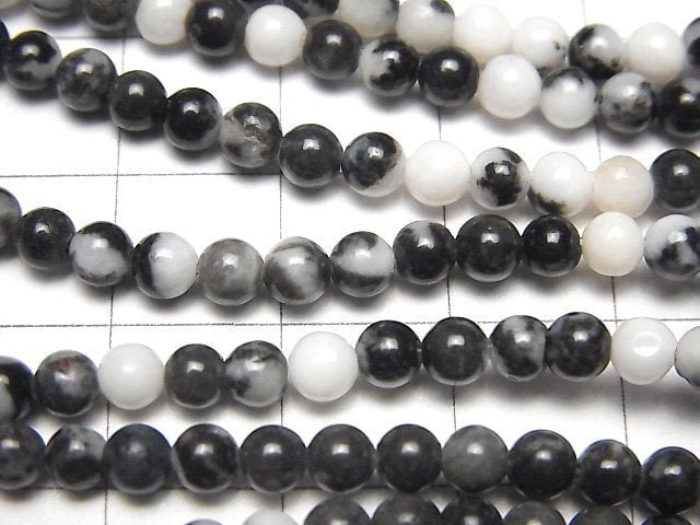 Zebra-Jaspis Runde 4mm 1 Strang Perlen (ca. 15 Zoll / 36 cm)