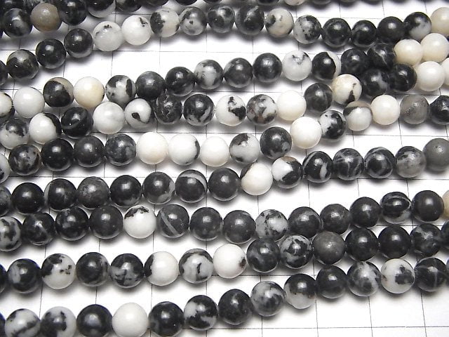 Zebra-Jaspis Runde 6mm 1 Strang Perlen (ca. 15 Zoll / 37 cm)