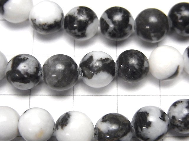 Zebra-Jaspis Runde 8.5mm 1 Strang Perlen (ca. 15 Zoll / 36 cm)