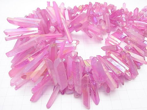 1 Strang 12,99 $! Kristall Natürlicher Punkt Schnitt Metallische Beschichtung Pink 1 Strang Perlen (ca. 15 Zoll / 36 cm)