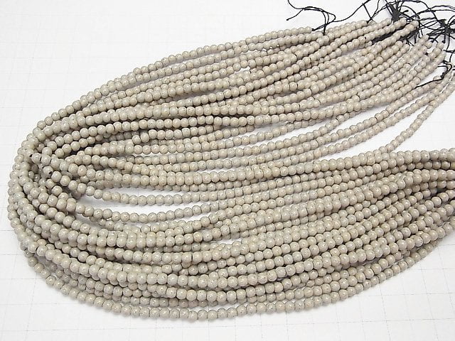 Taiwan Hokutolit Runde 4 mm halbe oder 1 Strang Perlen (ca. 15 Zoll / 36 cm)