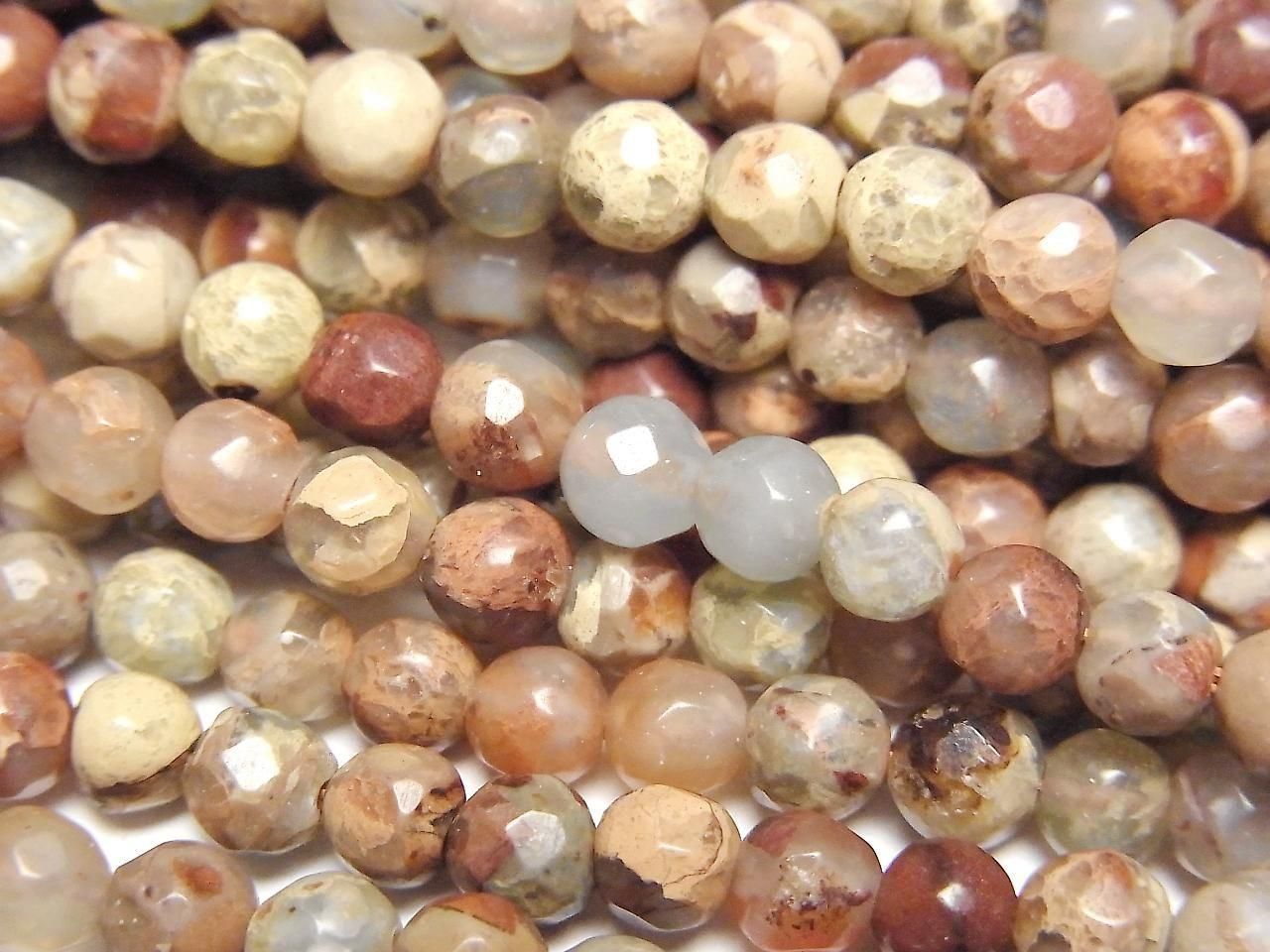 Impression Jasper Faceted Round 4mm 1strand beads (aprx.15inch/36cm)
