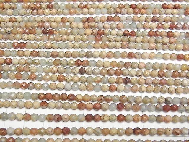 Impression Jasper 32Faceted Round 4mm 1strand beads (aprx.15inch/38cm)
