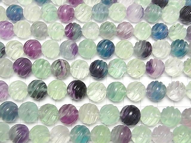 彩色螢石 AAA 圓珠 12mm S形扭半串或1串珠子 (約15英吋/38公分)