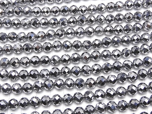 Hohe Qualität! Terahertz 64Facettierte Rund 8mm 1Strang Perlen (ca. 15 Zoll/36 cm)