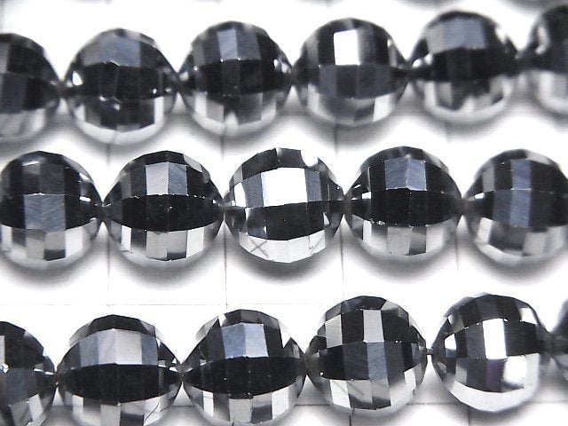 Hohe Qualität! Terahertz Spiegel Facettierte Rund 10mm halb oder 1Strang Perlen (ca. 15 Zoll/37 cm)