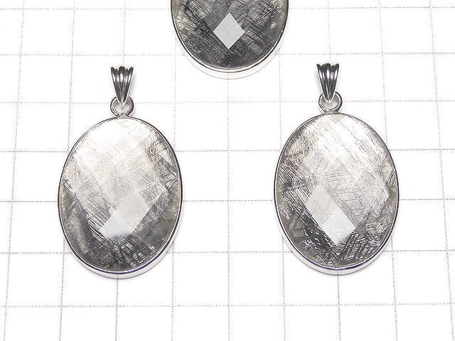 Meteoriten (Muonionalusta) Anhänger 32x24x8mm Silber925