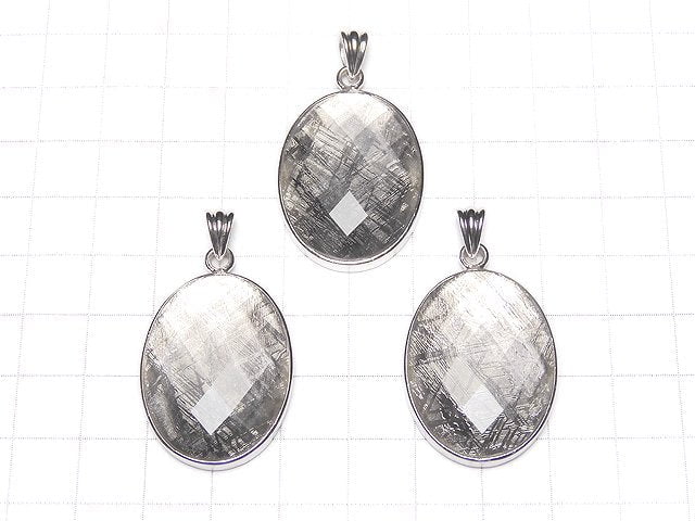 Meteoriten (Muonionalusta) Anhänger 32x24x8mm Silber925