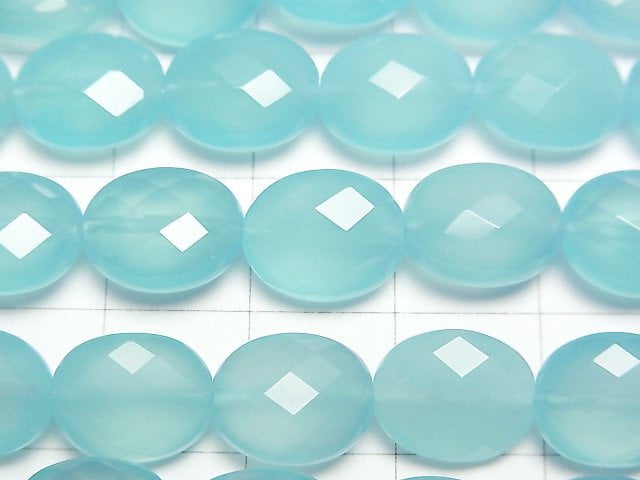 See Blau Chalcedon AAA Facettierte Oval 11x9x6mm 1/4 oder 1 Strang Perlen (ca. 15 Zoll / 38 cm)