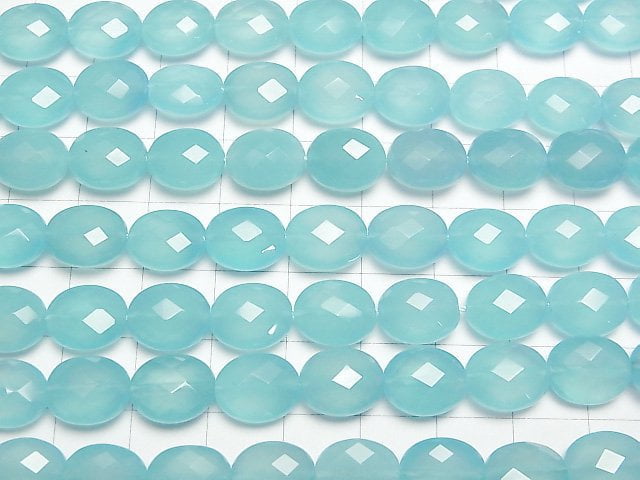 See Blau Chalcedon AAA Facettierte Oval 11x9x6mm 1/4 oder 1 Strang Perlen (ca. 15 Zoll / 38 cm)