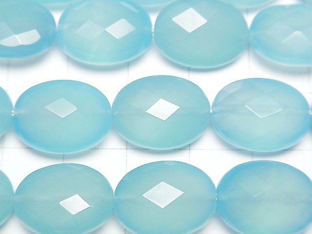 See Blau Chalcedon AAA Facettierte Oval 16x12x8mm 1/4 oder 1 Strang Perlen (ca. 15 Zoll / 36 cm)