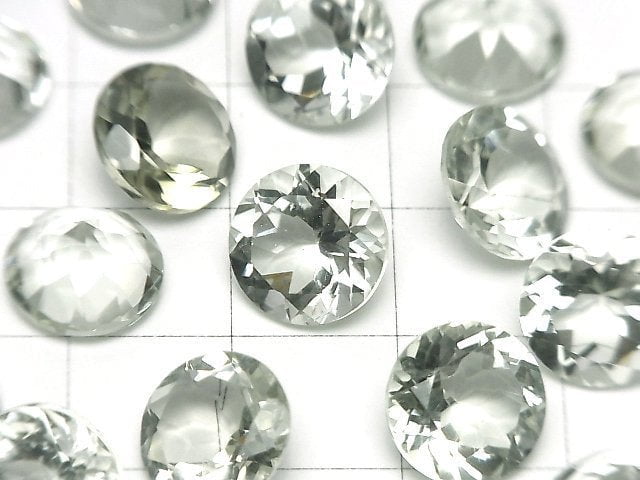 Hochwertiger grüner Amethyst AAA lose Stein rund facettiert 10x10mm 3Stück