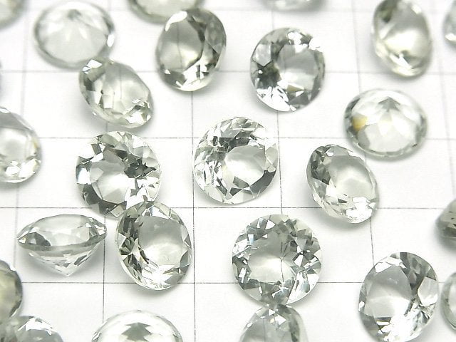 Hochwertiger grüner Amethyst AAA lose Stein rund facettiert 10x10mm 3Stück